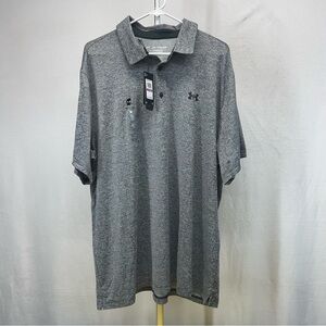 Under Armour Men's Heather Gray Loose Playoff Polo Shirt 2x